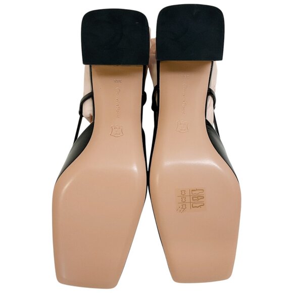 Gianvito Rossi Black Patent Leather Square Toe Slingback Pumps - Picture 8 of 10